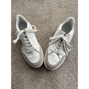 Vintage Havana Sparkly Star White Tan Lace Up Fashion Sneakers Size 7